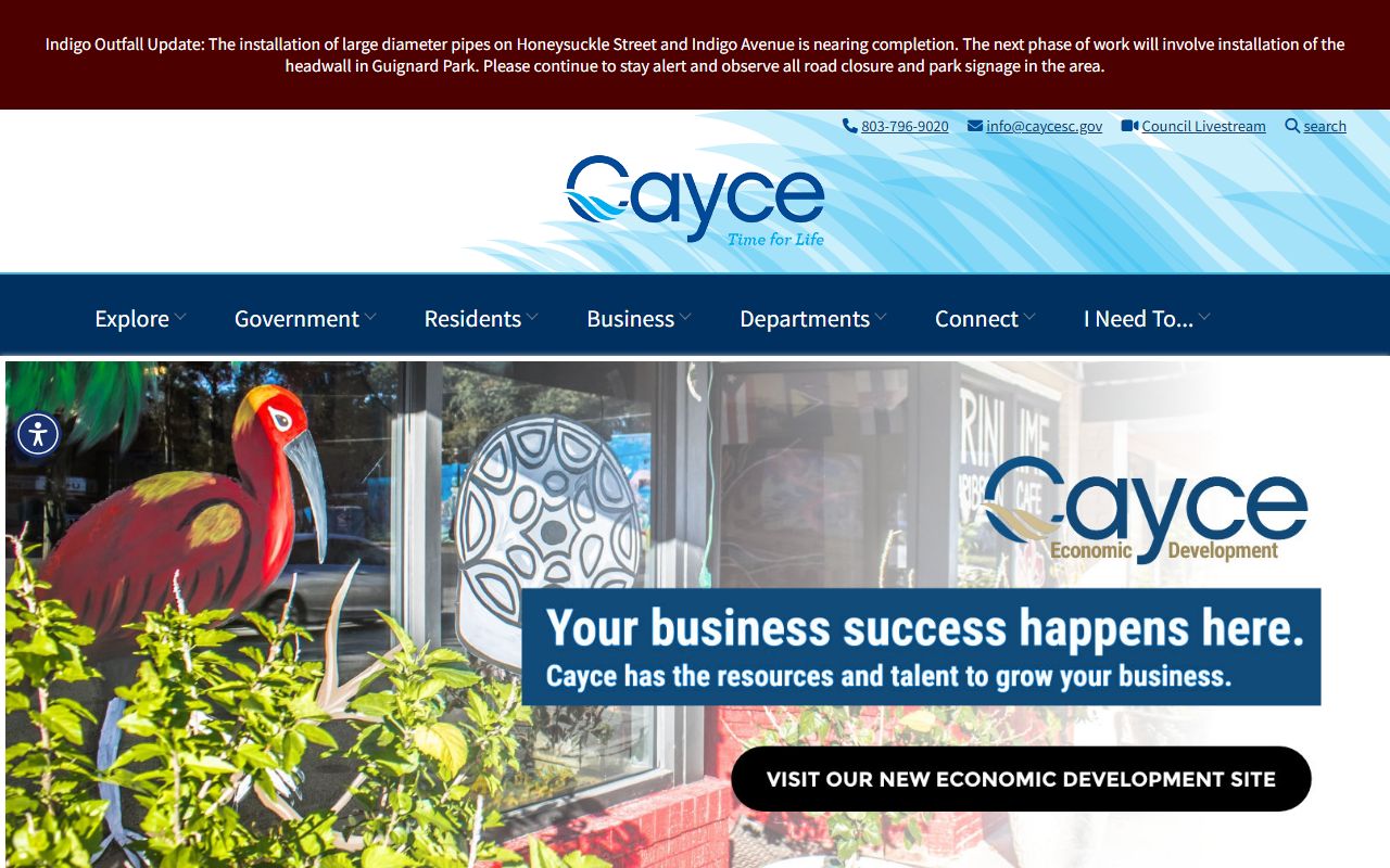 Cayce white pages city government services portal