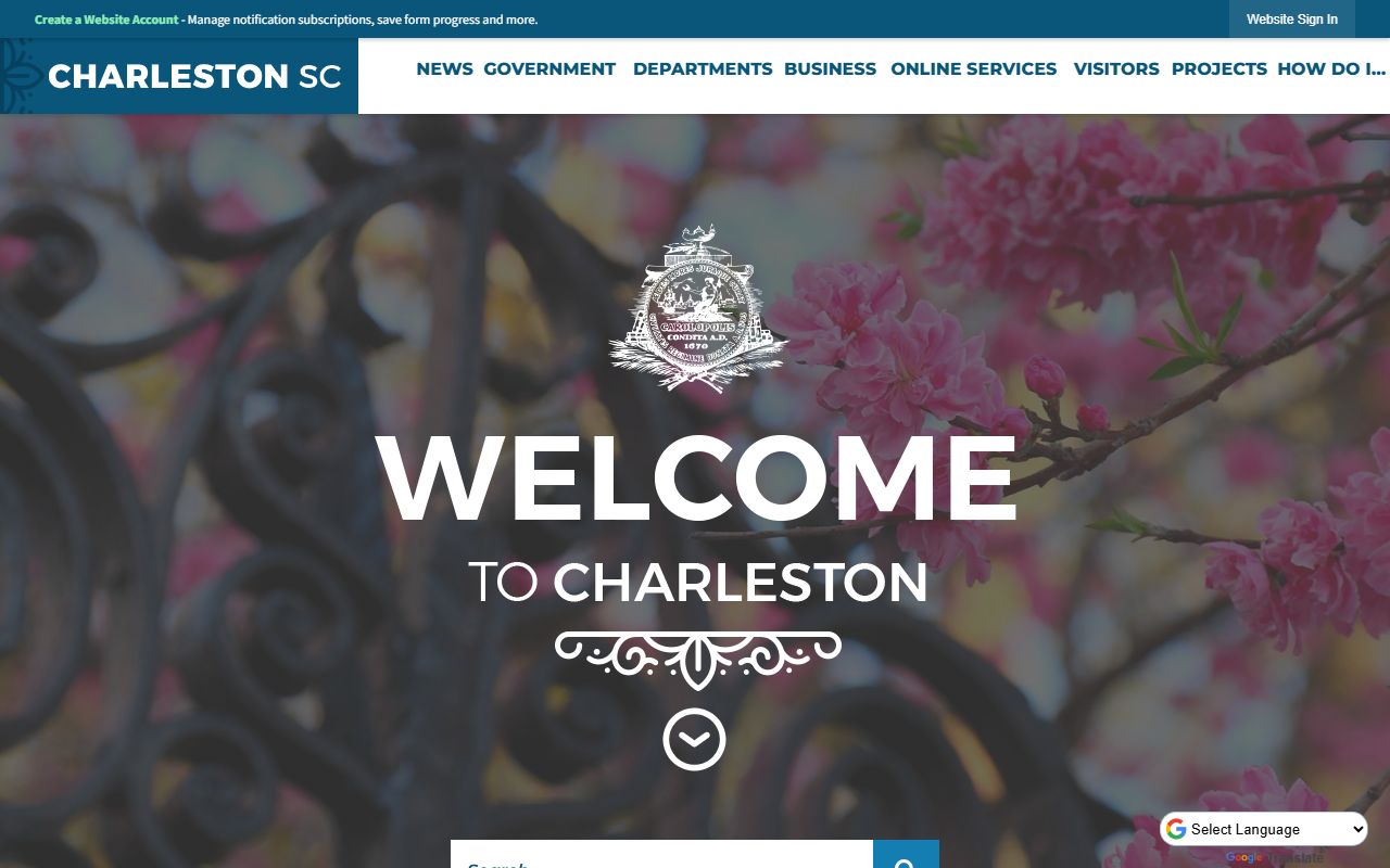 City of Charleston official website for Charleston white pages research