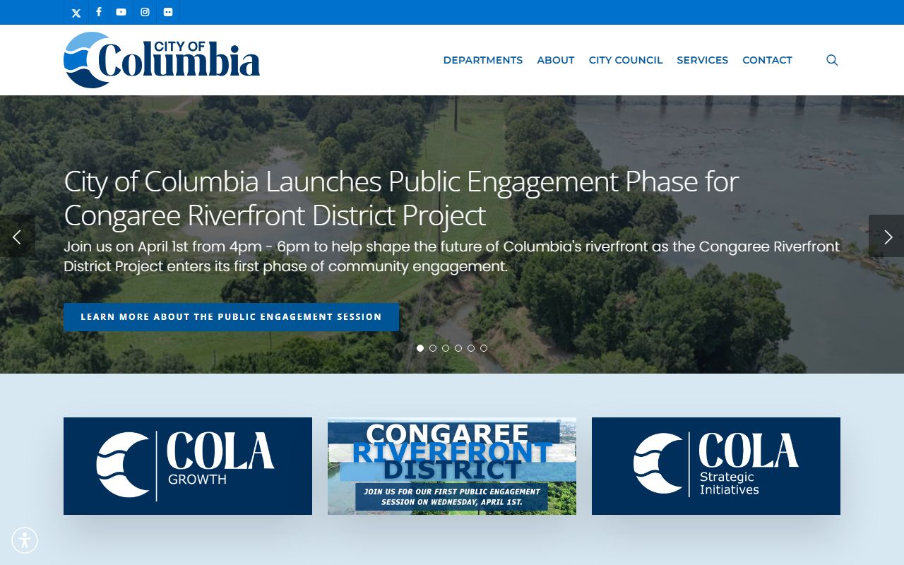 Columbia government portal used for Charleston white pages data sources
