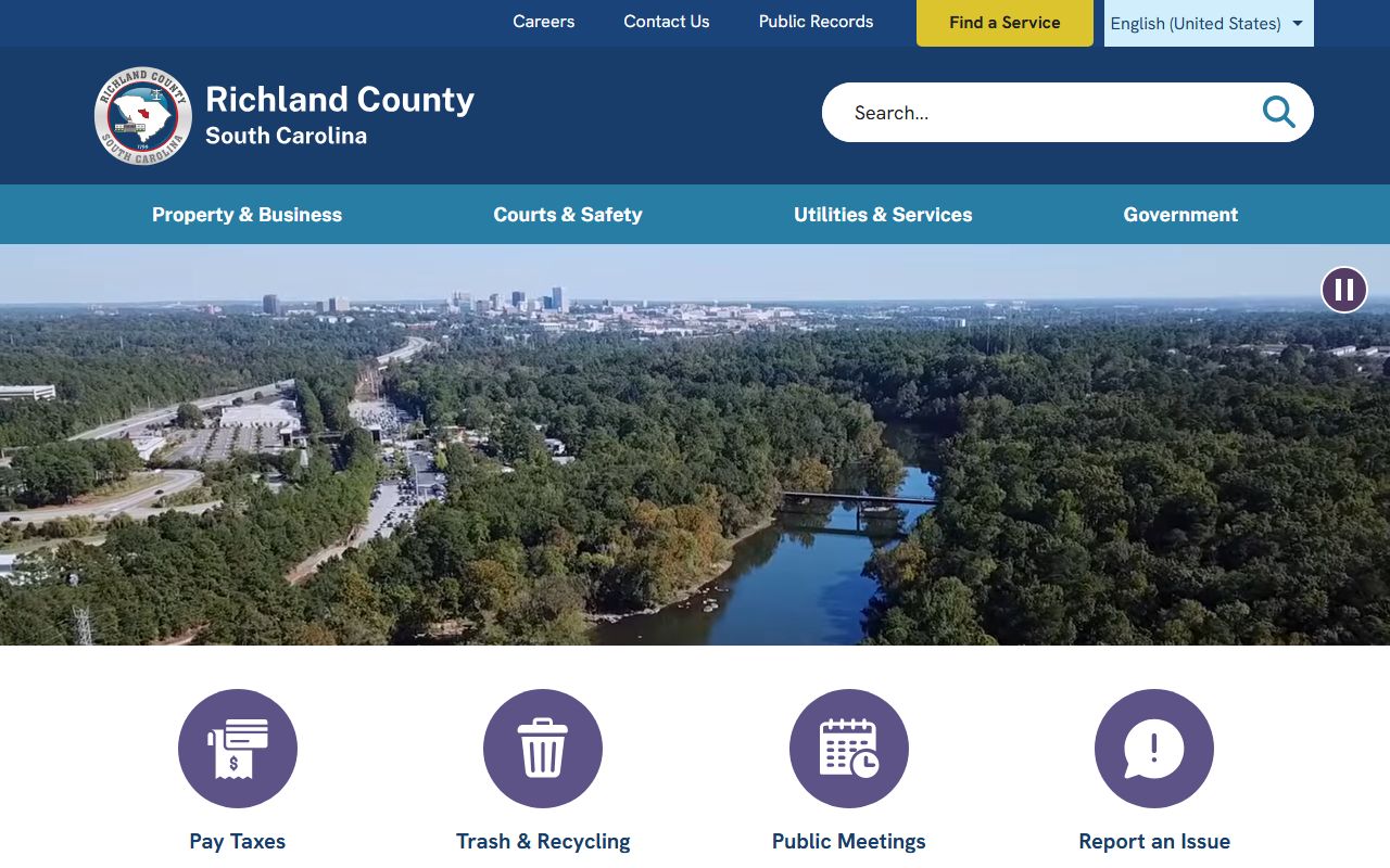 Richland County government site for Columbia white pages data