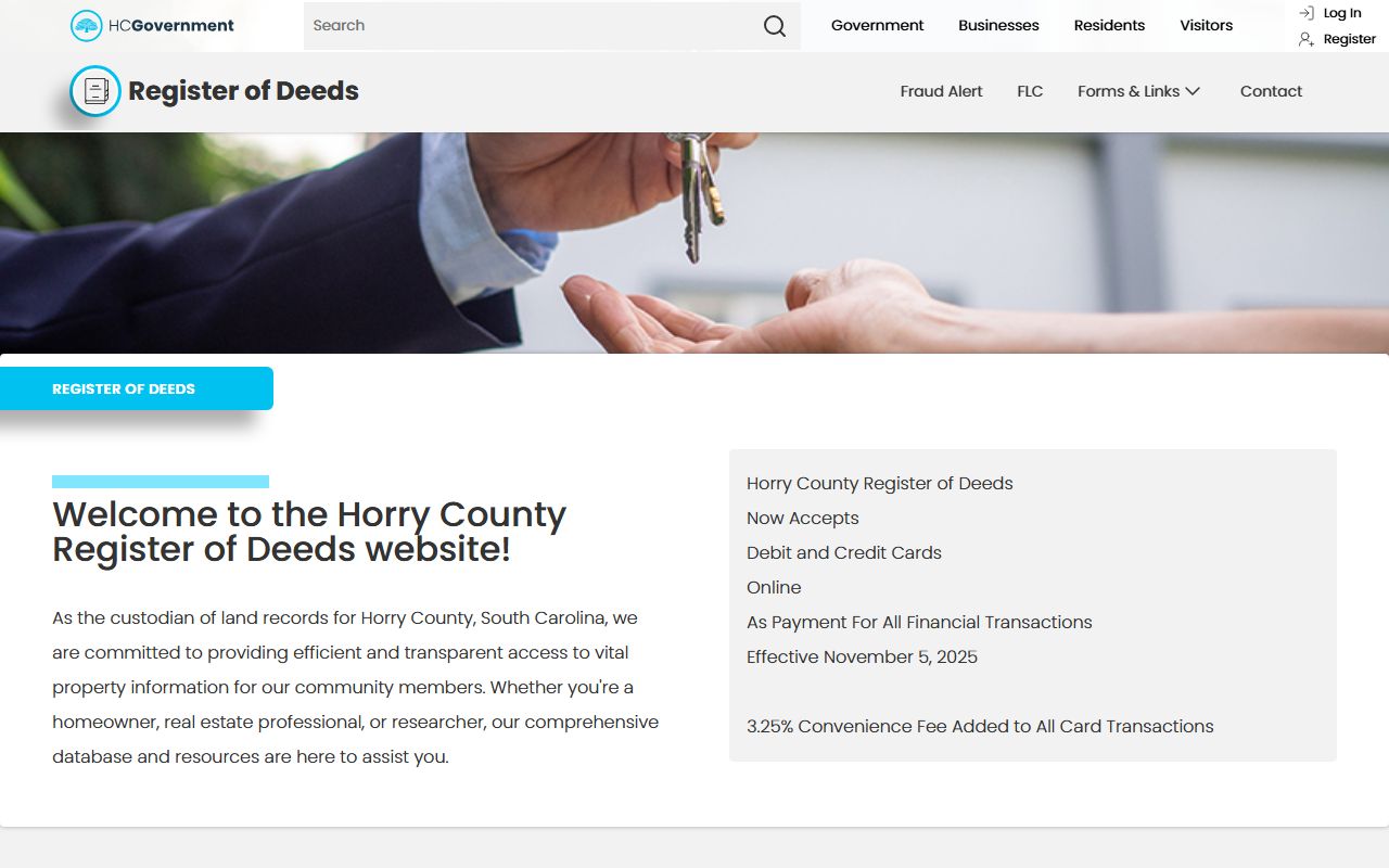 Conway white pages Horry County Register of Deeds records