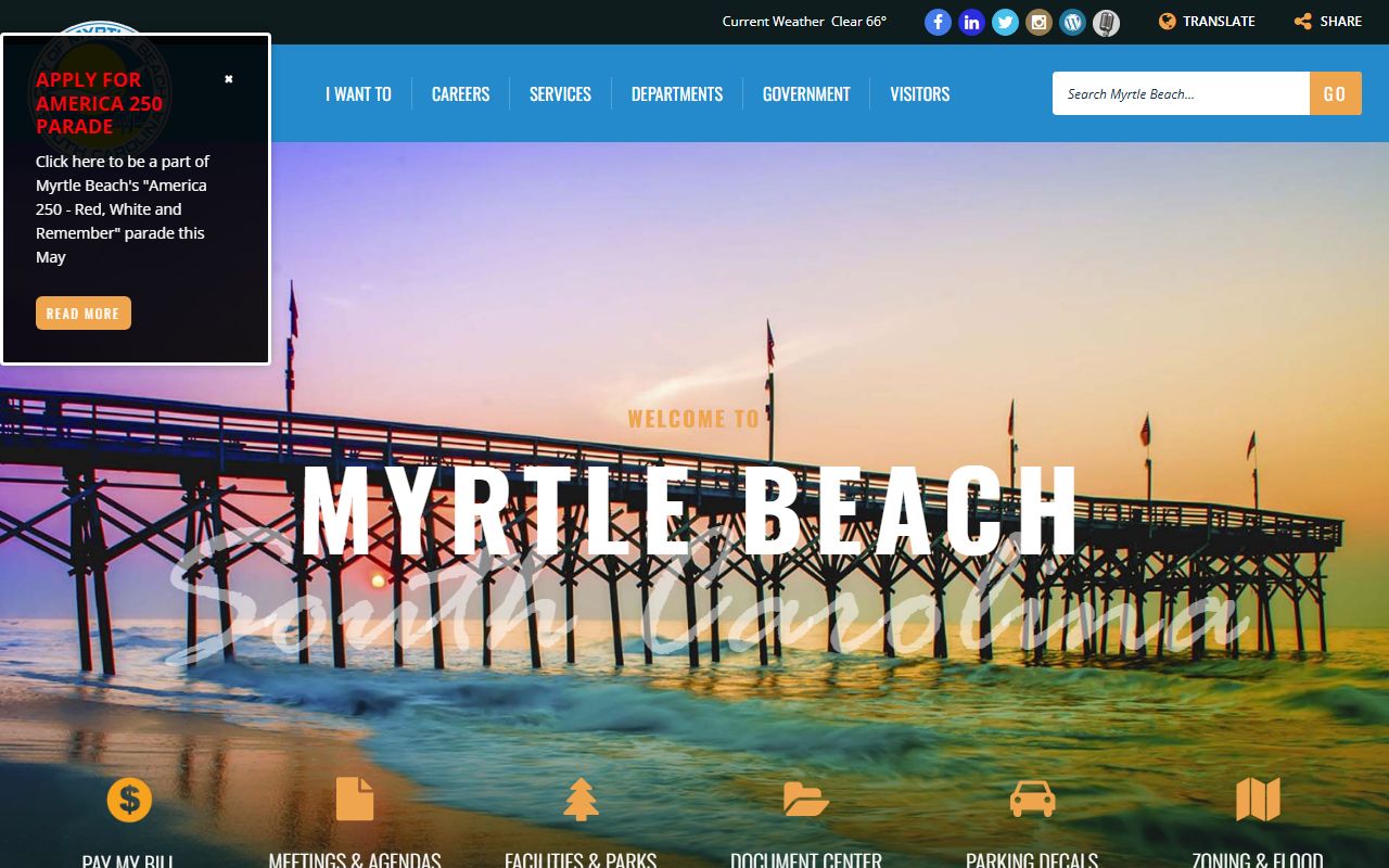 Myrtle Beach government website related to Greenville white pages comparison