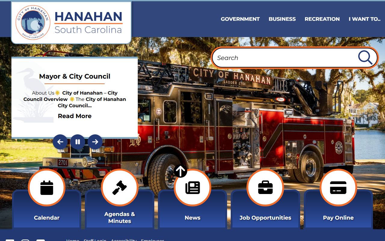 Hanahan white pages city information from the City of Hanahan website