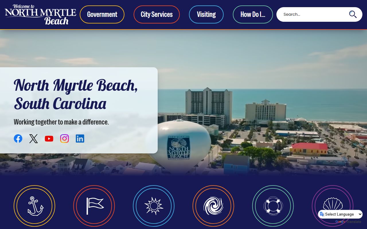North Myrtle Beach city website for Myrtle Beach area white pages