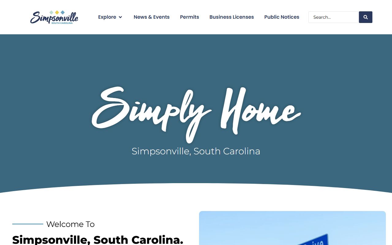 Simpsonville white pages city government website