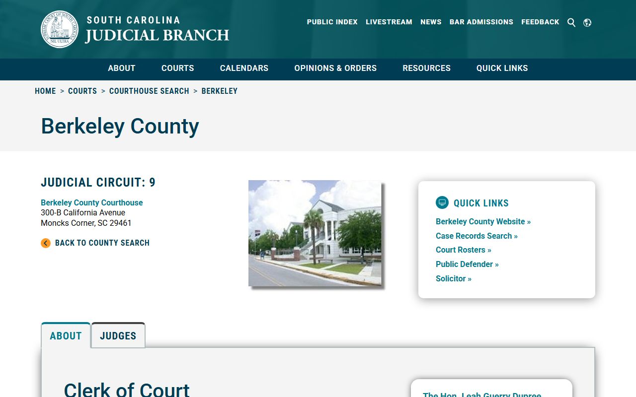 Berkeley County white pages court records system