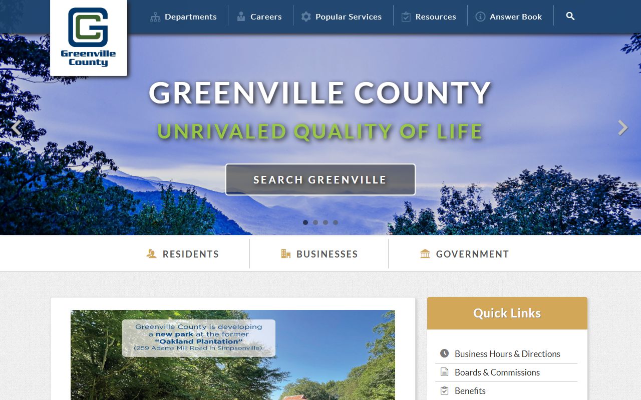 Greenville County white pages government website