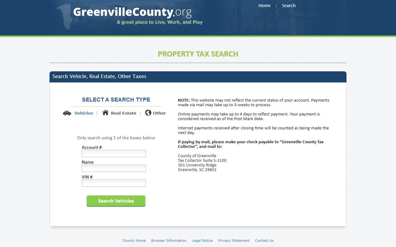 Greenville County white pages public index search system