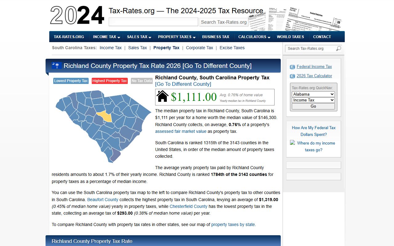 Richland County white pages property tax records