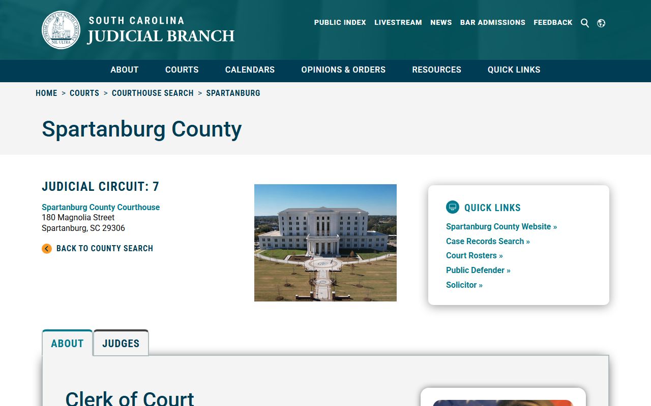 Spartanburg County white pages court records portal