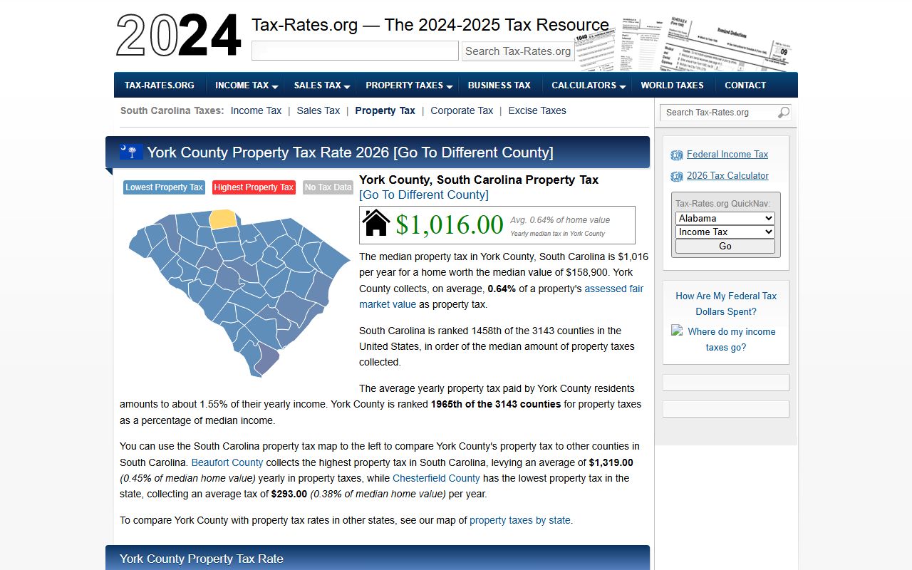 York County white pages property tax records portal